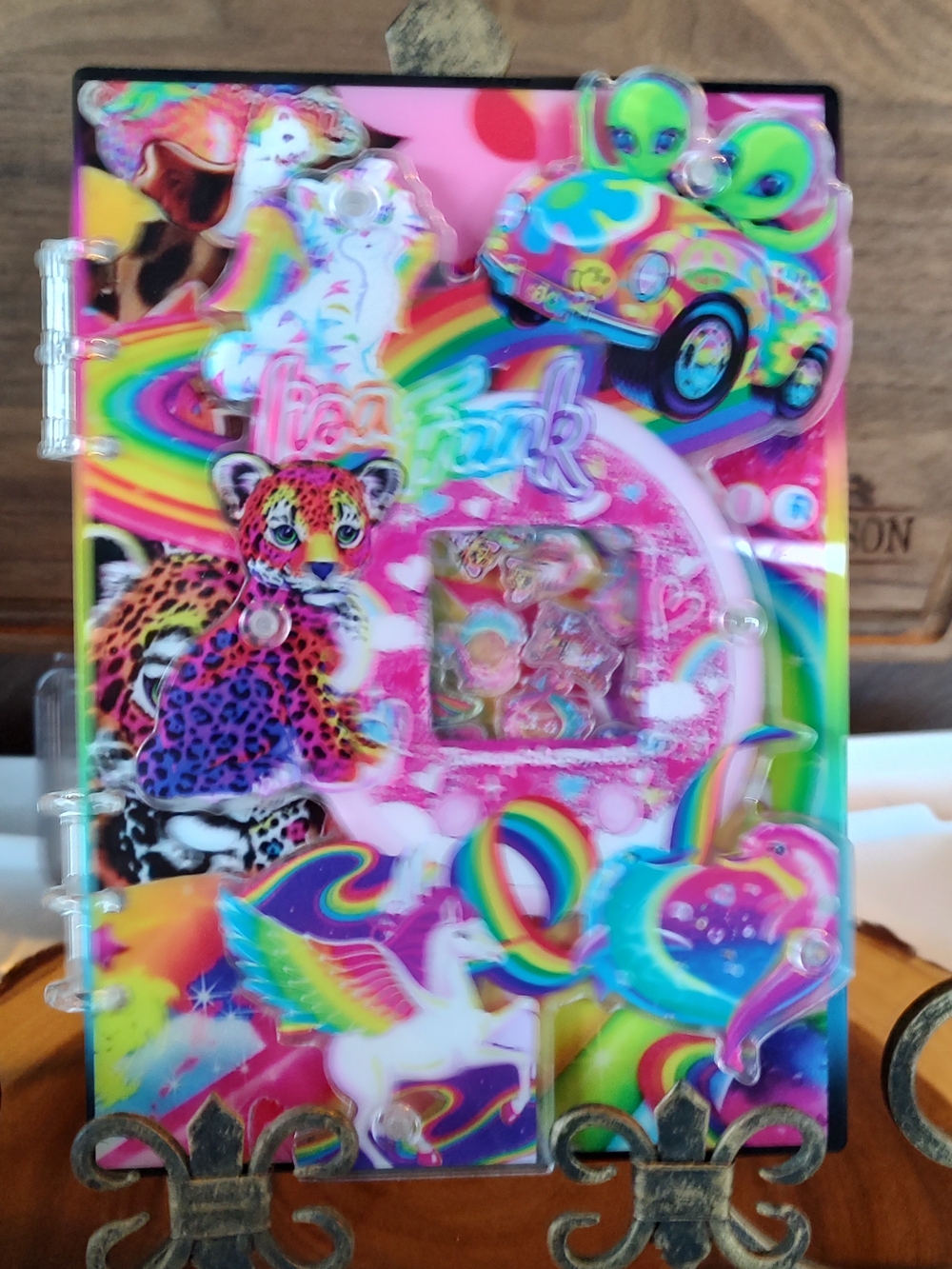 New! A5 Lisa Frank Colorful Rainbow Animal Shaker Notebook